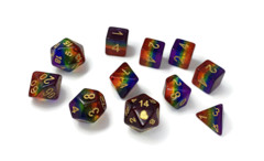 Rainbow Pride Dice Set Translucent